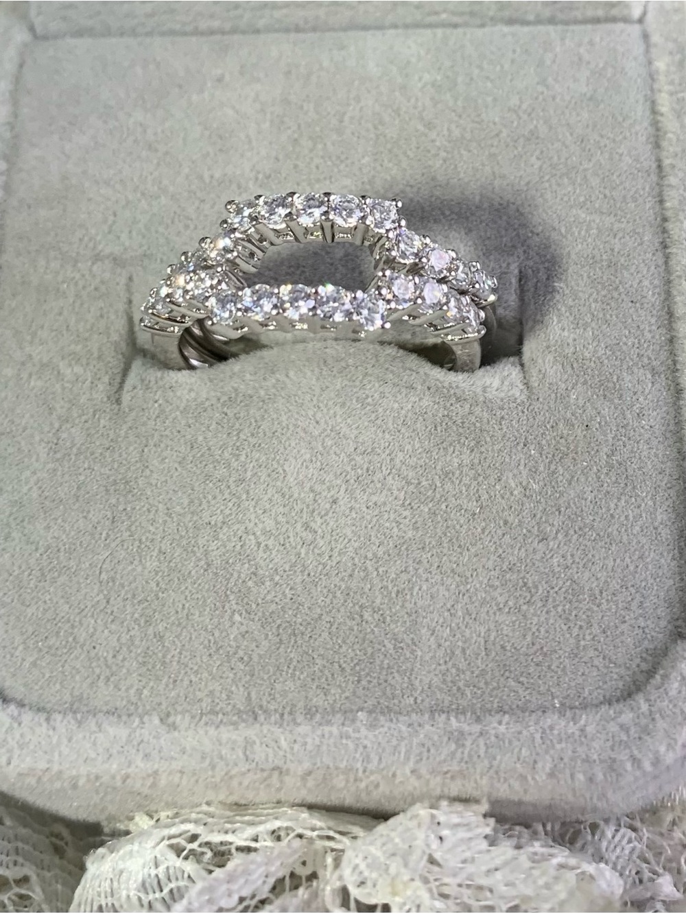 JEULIA 925 Ring Enhancer Set Cubic Zirconia Ring 6.5